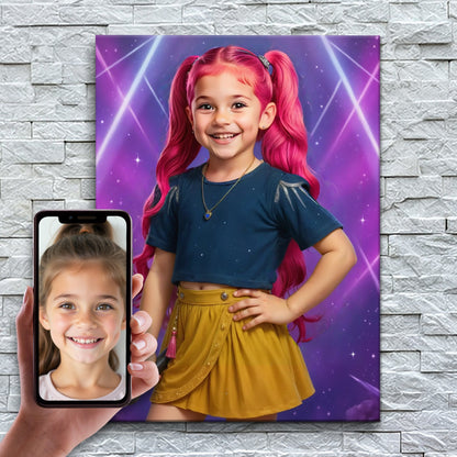 A Estrela Cometa Rosa do K-Pop – antes e depois: a foto enviada e o quadro pronto