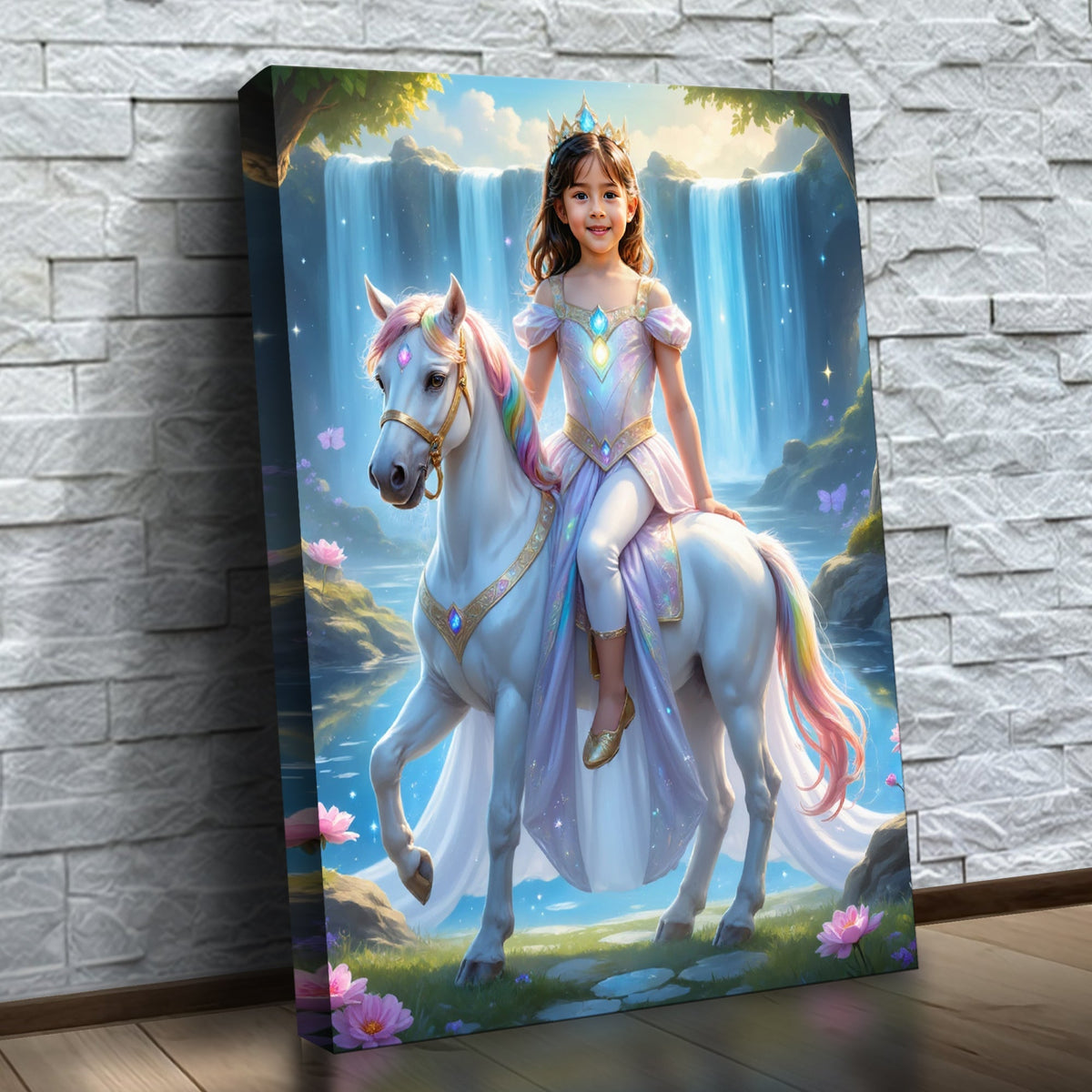 A Princesa Amazona do Unicórnio — quadro canvas personalizado na parede