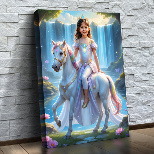 A Princesa Amazona do Unicórnio — quadro canvas personalizado na parede