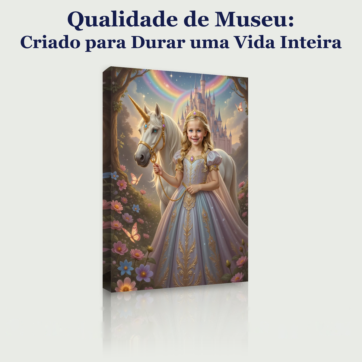 A Princesa do Bosque Mágico – quadro canvas personalizado, qualidade de museu, criado para durar uma vida inteira