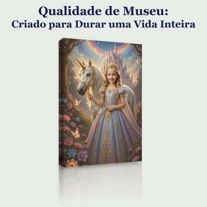 A Princesa do Bosque Mágico – quadro canvas personalizado, qualidade de museu, criado para durar uma vida inteira