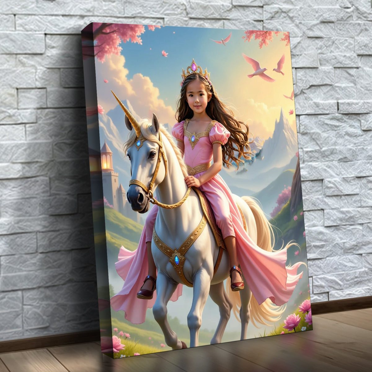 A Princesa do Unicórnio das Montanhas — quadro canvas personalizado na parede