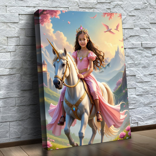 A Princesa do Unicórnio das Montanhas — quadro canvas personalizado na parede