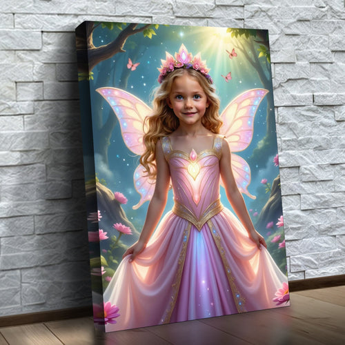 A Bela das Borboletas — quadro personalizado