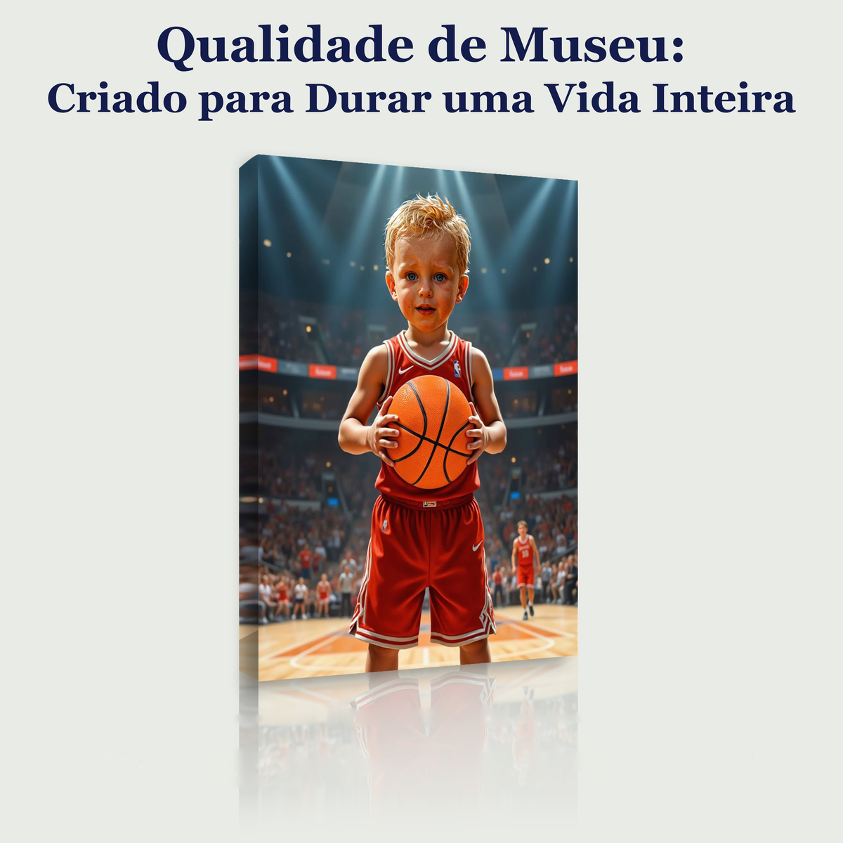 O Craque do Basquete – quadro canvas personalizado, qualidade de museu, criado para durar uma vida inteira