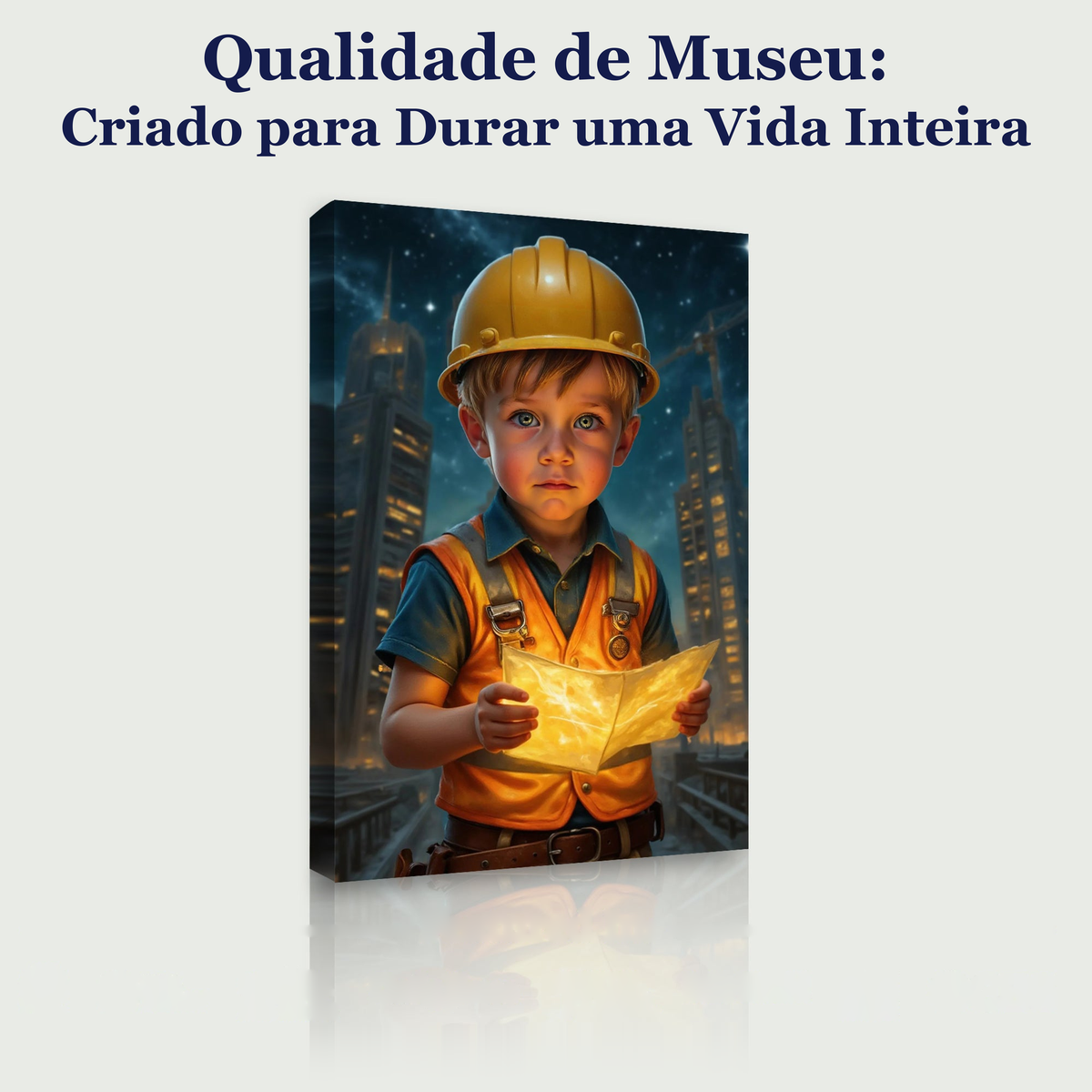 O Pequeno Arquiteto – quadro canvas personalizado, qualidade de museu, criado para durar uma vida inteira