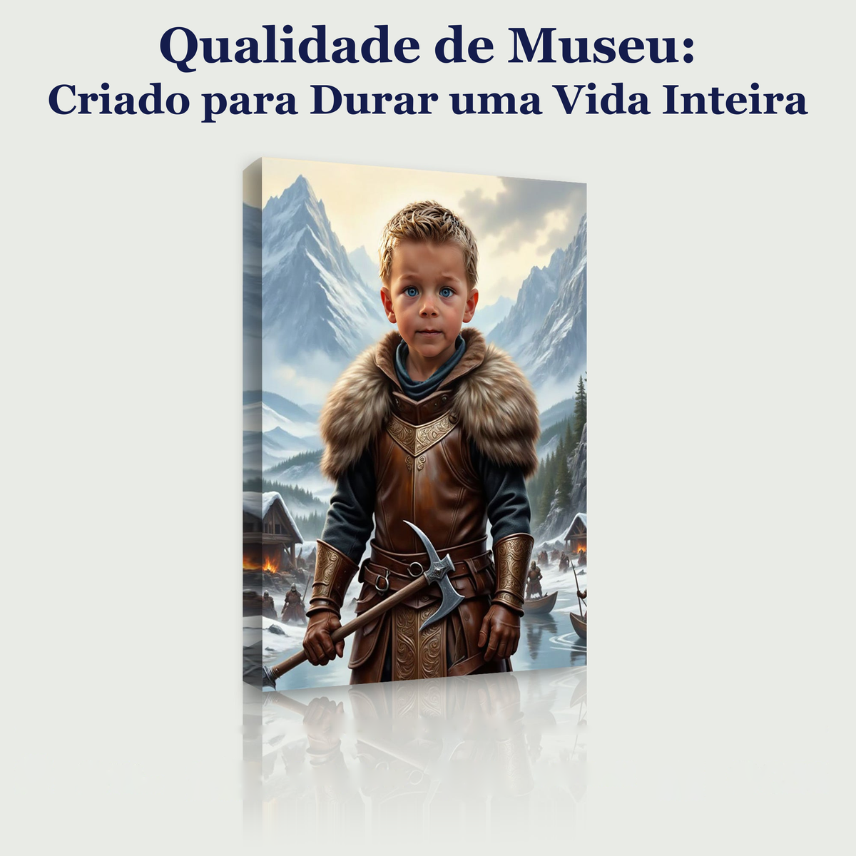 O Pequeno Chefe Viking – quadro canvas personalizado, qualidade de museu, criado para durar uma vida inteira
