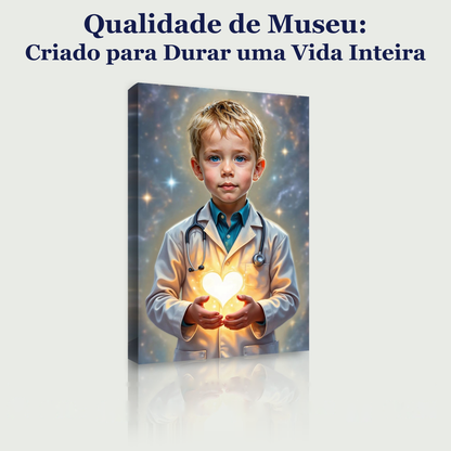 O Pequeno Médico – quadro canvas personalizado, qualidade de museu, criado para durar uma vida inteira