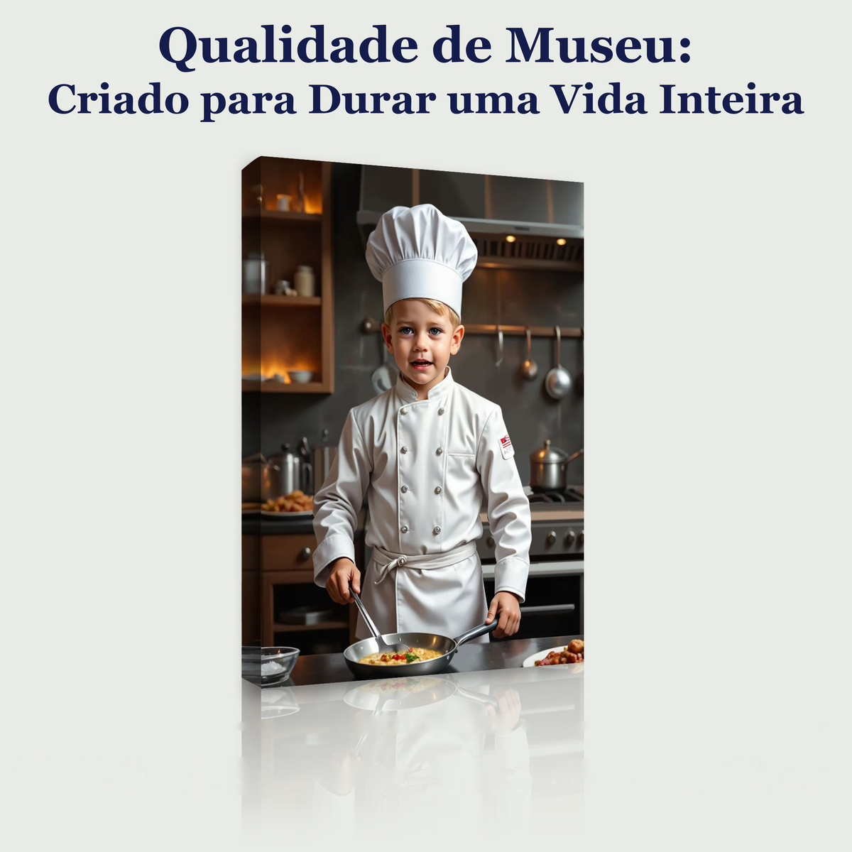 O Pequeno Mestre-Cuca – quadro canvas personalizado, qualidade de museu, criado para durar uma vida inteira