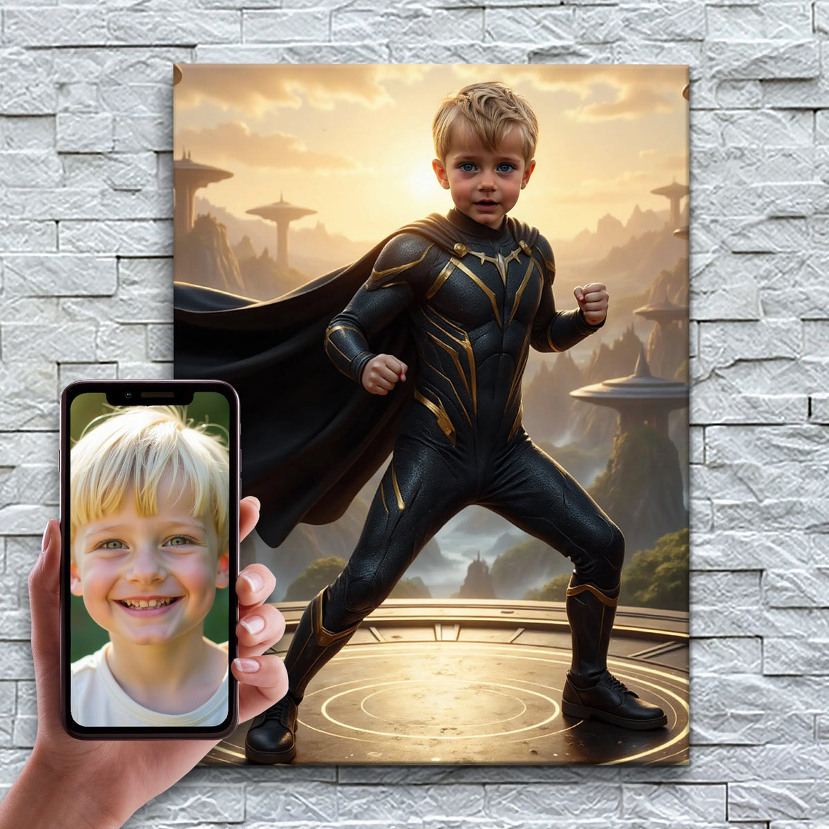 O Rei de Obsidiana – antes e depois: a foto enviada e o quadro pronto